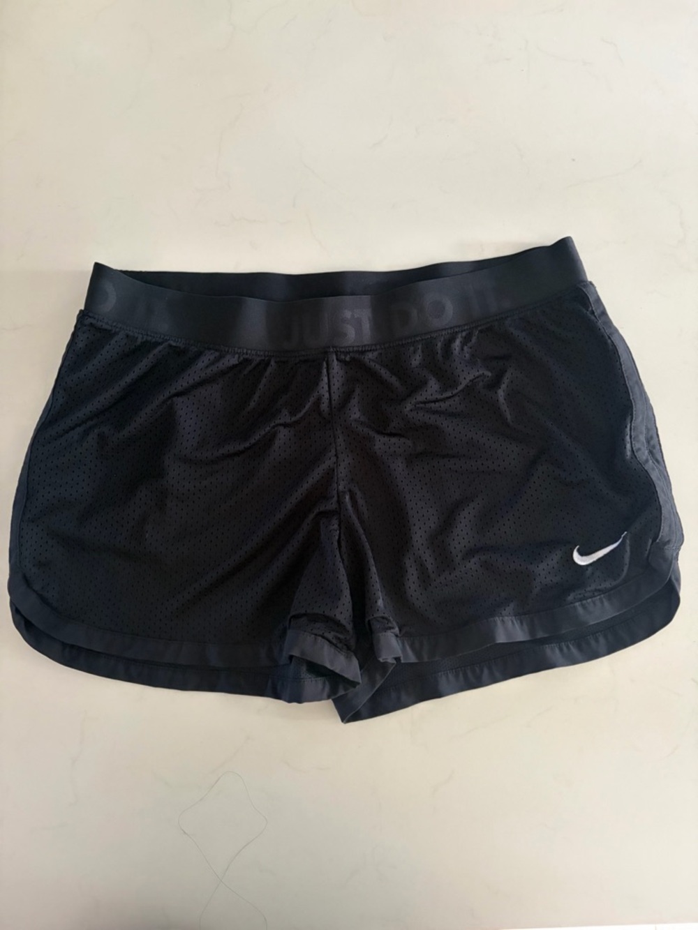 Nike Women's Black Athletic Mesh Dri Fit Shorts Medium